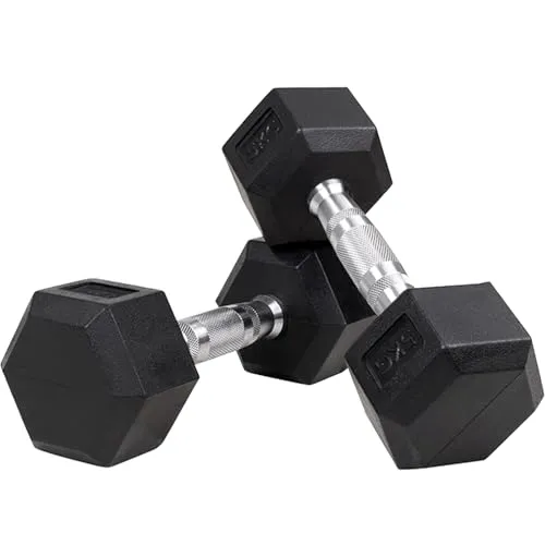 Miweba Sports Hexagon Hanteln HGH100 | 2,5-30kg - Ergonomische Kurzhanteln für vielseitiges Training - Hanteln mit hochwertiger Gummiummantelung und ergonomischen Griffen, ideal für Krafttraining, Ausdauer und Rehabilitation. Hexagon-Form verhindert Wegrollen.