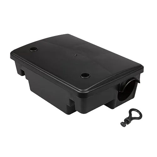 Windhager Maus- & Ratten-Box 2in1 , Maus und Ratten Falle, Mäuse Köder-Box, Mäuse einfach fangen, Rattenköderstation, Maus- Rattenköderbox, 19 x 25,5 x 10 cm, 05056, Schwarz