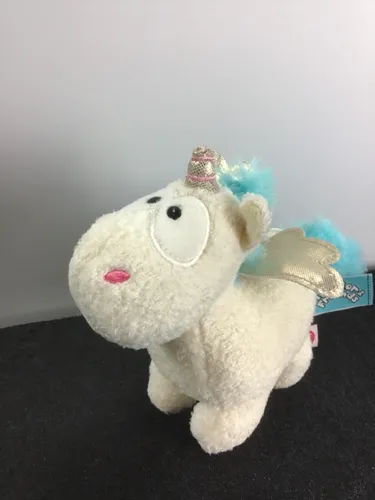 Einhorn,Nici,Theodor,Plüschfigur,Plüschtier,weiß,bestickt,Silberflügel,Rainbow