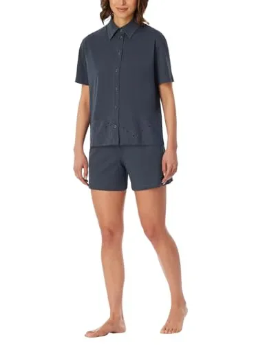 Schiesser Shorty Damen Jersey grau - Schlafanzüge für Damen, aus hochwertigem Jersey für höchsten Komfort und Langlebigkeit – ideal für entspannte Nächte und gemütliche Tage.