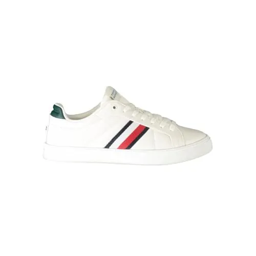 TOMMY HILFIGER FM0FM05163 Zapatillas Bajas Hombre Blanco - Herren-Sneaker mit klassischem Design und hochwertigem Leder, ideal für lässige Outfits und den täglichen Gebrauch.