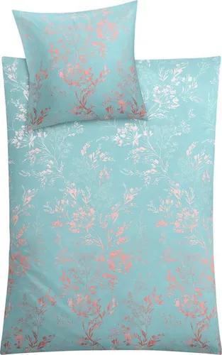 Kleine Wolke Bettwäsche Kate 135x200/155x220 cm - Bettwäsche-Sets aus hochwertigem Mako-Satin, mit elegantem floralem Muster und praktischem Reißverschluss für einfaches Beziehen.