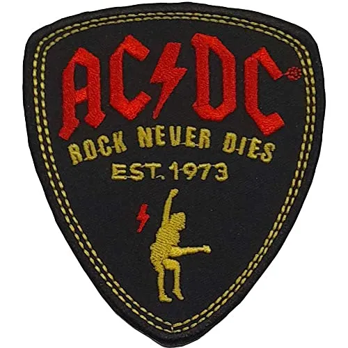 AC/DC Rock Never Dies Shaped Offizieller gewebter Aufnäher
