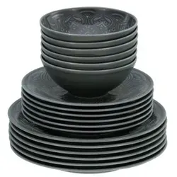 CreaTable Orient Mandala 18-teiliges Geschirrset - Tafelservice mit edlem Mandala Blumendekor, spülmaschinen- und mikrowellengeeignet, ideal für mediterrane und orientalische Küche.