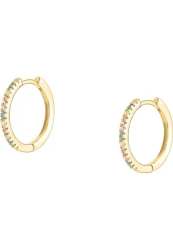 CHRIST Damen-Creole 925er Silber mit 32 Zirkonia - Elegante Ohrringe aus 925er Silber, verziert mit 32 funkelnden Zirkonia für einen strahlenden Auftritt.