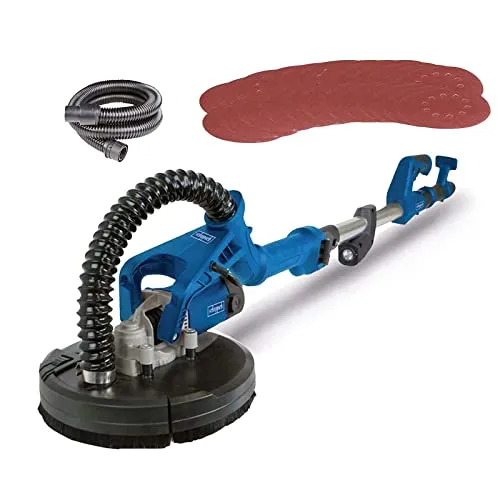 Scheppach DS920 Wand- und Deckenschleifer - Leistungsstarker 710W Langhalsschleifer mit 225 mm Schleifteller und Teleskopfunktion für müheloses Arbeiten an schwer zugänglichen Stellen.