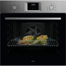 AEG NBU5A20SM SurroundCook® Backofen Edelstahl MaxiKlasse™ - Einbau-Backofen mit Selbstreinigungsfunktion, 56-85 L Kapazität und Energieeffizienzklasse A+, ideal für müheloses Kochen und Backen.