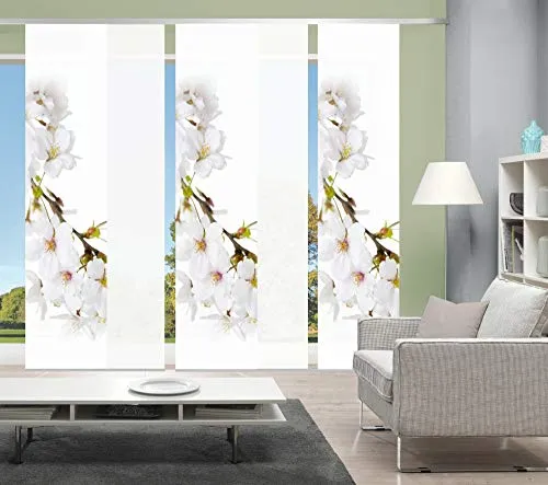 wohnfuehlidee 5er-Set Schiebegardine Birgit, Blickdicht, Höhe 245 cm, weiß