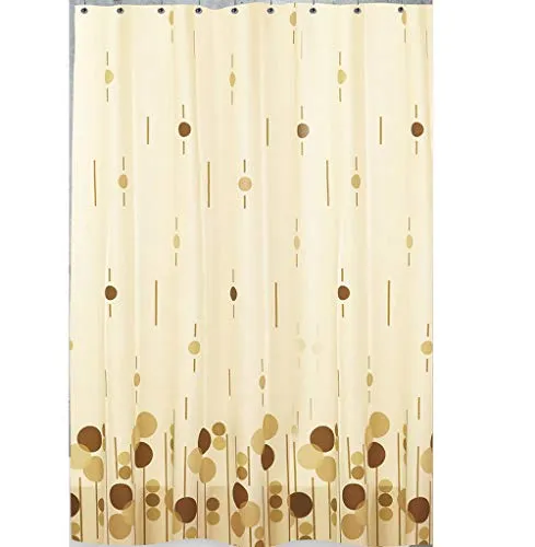 Ekershop Textil DUSCHVORHANG 120x200cm EINTEILIG Farbe Hell & Dunkel Braun, Beige inkl. Ringe