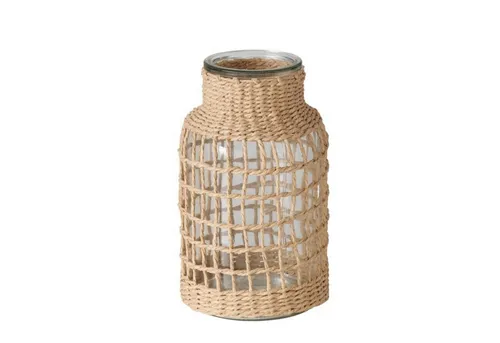 BOLTZE GRUPPE GmbH Dekovase BOLTZE Vase Stola, 25,5 cm hoch, Natur, Glas/Holz, 2055394 (1 St)