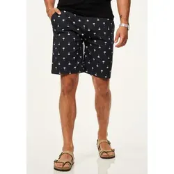 SOULSTAR Chinoshorts für Herren mit Palmenmuster & Gürtel im Regular-Fit Kurze Hose Sommer-Shorts Bermuda mit Stretchanteil beige W30