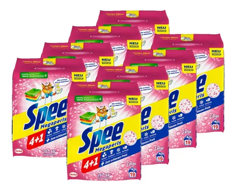 Spee Megaperls Color Waschpulver 4+1, Colorwaschmittel, Buntwäsche, 8x 19 WL