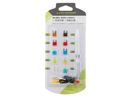 Prüflampe Tester Stromprüfer 6V-24V mit 10 x Kfz Mini Flachstecksicherungen