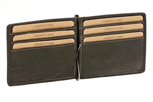 LEAS Dollar- & Money Clip Geldscheinklammer im Vintage-Style - Herren-Geldbörsen aus hochwertigem, handgefertigtem Rindleder im schlanken Design. Ideal für bis zu 6 Karten und Scheine, perfekt für jede Hosentasche.