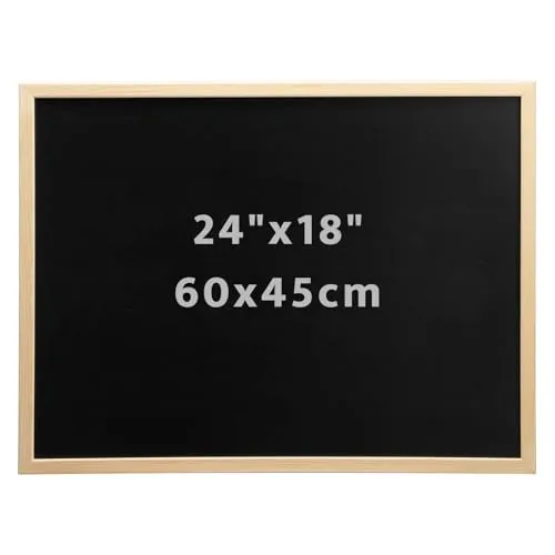 DOEWORKS Kreidetafel A2 60 x 45cm, Wandtafel für Zuhause Schule Küche Büro, Kreidetafel mit Holzrahmen