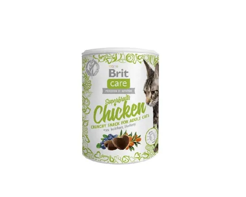 BRIT CARE Cat Snack Superfruits Chicken 100g - Getreidefreier Leckerbissen für Katzen, mit Superfruits und 5% Rabatt-Code BRIT-5