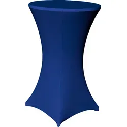 EXKLUSIV HEIMTEXTIL Stehtischhusse Stretch für Bistrotisch mit 4 Fußlaschen elastisch Ø 70-75x110-120 cm Blau