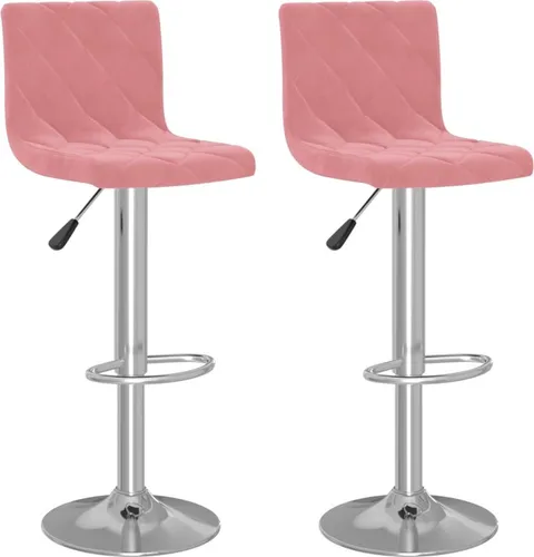 vidaXL Barhocker 2er Set Rosa Samt in pink von vidaXL