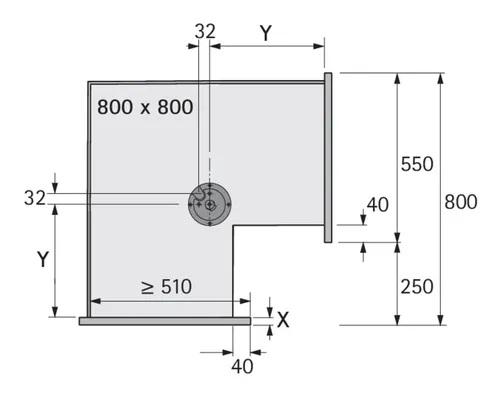 Hettich Falttür Eckschrankdrehbeschlag Revo 90°