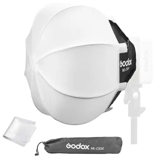 Godox ML100BI Softbox, ML-CS30 zusammenklappbare Laternen-Softbox, 30x30cm GOdox Mount SoftBox für Godox ML100R ML100Bi ML60IIBi ML60Bi ML60 ML30Bi ML30