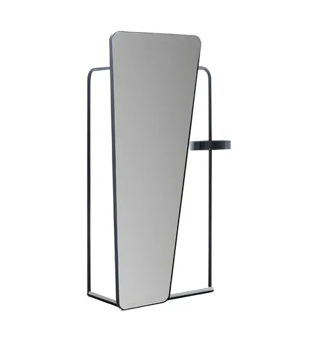 Eleganter Standspiegel mit Schublade und Kleiderbügel in Schwarz - Abteilung: Erwachsene, Moderner Standspiegel mit praktischen Funktionen, ideal für jeden Raum. Maße: 86 x 52 x 160 cm, sorgt für Ordnung und Stil.