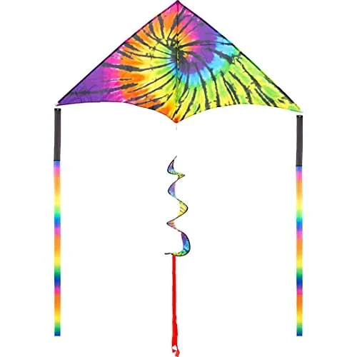 Kinderdrachen HQ Delta Rainbow Rider 2 m - Outdoor-Spielzeug, XL Deltas mit hervorragenden Flugeigenschaften, ideal für leichtes Windspiel und ab 10 Jahren geeignet.