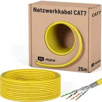 hb-digital CAT 7 Kabel Netzwerkkabel max. 1000 MHz S/FTP AWG23 LSZH 25m gelb