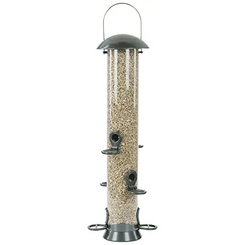 CJ Wildlife Futtersäule Vögel – Robuste Vogelfuttersäule zum Aufhängen in Graphit-Grau