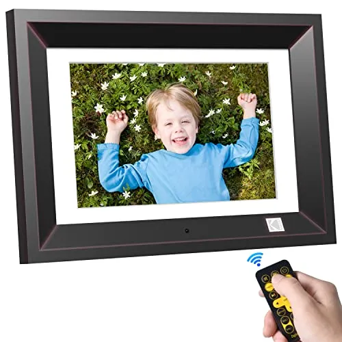 KODAK Elektronischer 10.1 Zoll Digitale Bilderrahmen, Fotorahmen, IPS-Bildschirm, Foto/Musik/Video Player/Kalender/Alarm, Unterstützung USB Oder SD Karte, Automatisch Drehende, mit Fernbedienung