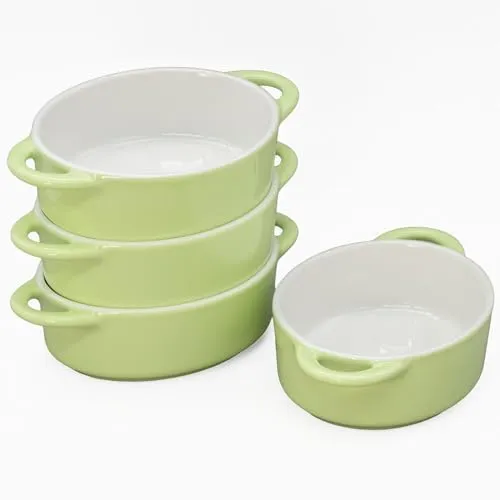 KVOTA Auflaufform 4-er Set oval 300ml MINI - Praktisches Keramik-Set für 1 Portion, ideal für Aufläufe, Lasagne & Desserts. Hitze- und kühlschrankbeständig, spülmaschinenfest und mit rutschfesten Griffen für einfachen Service.