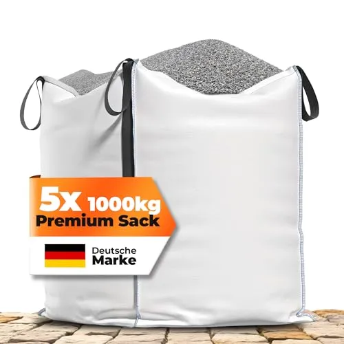 NTG Big Bag 4 Schlaufen | 1000 kg Tragfähigkeit | 90 x 90 x 90 cm | Wasserfest & UV Geschützt (5 Stück) - Der NTG Big Bag bietet mit einer Tragfähigkeit von 1000 kg und praktischen 90 x 90 x 90 cm viel Platz für Abfälle. Ideal für den Garten- und Baugebrauch, ist er wetterbeständig und einfach zu transportieren.