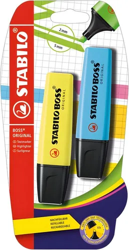 STABILO Marker STABILO BOSS ORIGINAL 2er Blister gelb blau