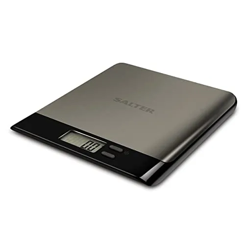Salter Küchenwaage Digital 5kg, Digitale Küchenwaage Edelstahl Pro, Waage Küchenwaage mit LCD Display, Elektronische Küchenwaage für Flüssigkeiten, Tara-Funktion