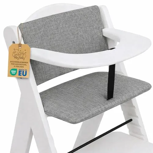 Sitzverkleinerer für Hochstuhl - 2-teiliges Kinder Sitzkissen für Hauck und Stokke - Praktischer 2-teiliger Sitzverkleinerer für Hochstühle, ideal für Kinder von 6 bis 36 Monaten. Hydrophobe Eigenschaften erleichtern die Reinigung. Handmade in der EU für höchste Qualität und Langlebigkeit.