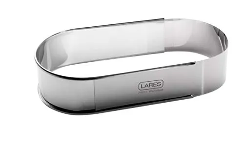 LARES BACKRAHMEN OVAL 27,5-40 cm - Edelstahl Tortenring - Springformen aus Edelstahl, spülmaschinenfest und leicht zu reinigen, ideal für perfekte Backergebnisse in der Küche.