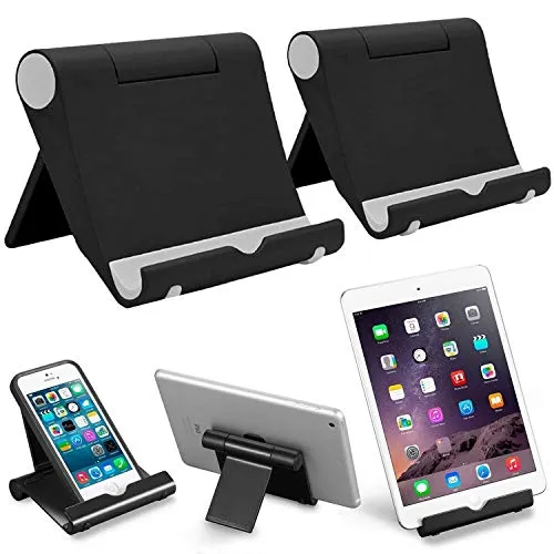 VOVIGGOL 2st Handy Halter Handy Ständer, Faltbarer Handyhalterung Schreibtisch Handyhalter Handyständer für Tisch, Smartphone Stander Kompatibel mit iPhone iPad Samsung