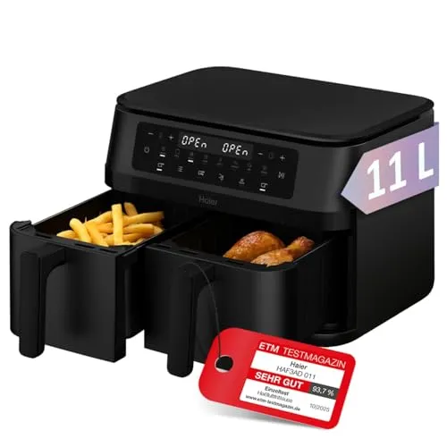 Haier Heißluftfritteuse 2 Kammern 11 L