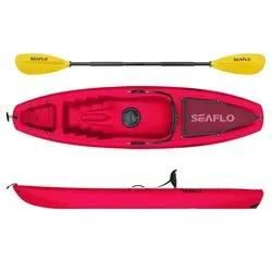 SEAFLO Einerkajak 1003 – Rot mit Paddel und Angelrutenhalter