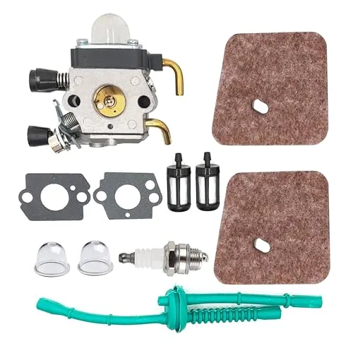 Hippotech C1Q-S97 Vergaser mit Kraftstoffleitung Kit Luftfilter Ersatz für STIHL FS38 FS45 FS46 FS55 KM55 HL45 FS45L FS45C FS46C FS55C FS55R FS55RC Fadentrimmer Weed Eater