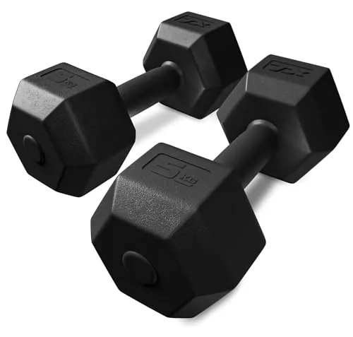 Produktbild TREX SPORT Hanteln Set | Kurzhanteln 2er Set 2kg-20kg | Hanteln Frauen & Männer Set Dumbbell Set (2x5kg)