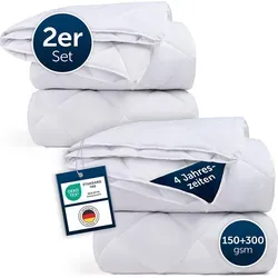 Blumtal 4 Jahreszeiten Bettdecke 155 x 220 cm - Oeko-TEX zertifiziert - Bettdecken, 3-in-1 Kombi für jede Jahreszeit: leichte Sommerdecke und dicke Winterdecke, Oeko-TEX zertifiziert für höchste Qualität und Sicherheit.