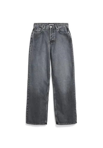 Armedangels ENIJAA 5-Pocket-Jeans - Hochtaillierte Jeans mit weitem Bein, aus 100% recycelter Baumwolle für einen authentischen Denim-Look und nachhaltigen Komfort.