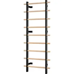VEVOR schwedische Leiterwand 9-stufiges Kletterspielzeug Wandturnhalle aus Massivholz + Kohlenstoffstahl 150 kg belastbares Indoor-Klettergerüst m...