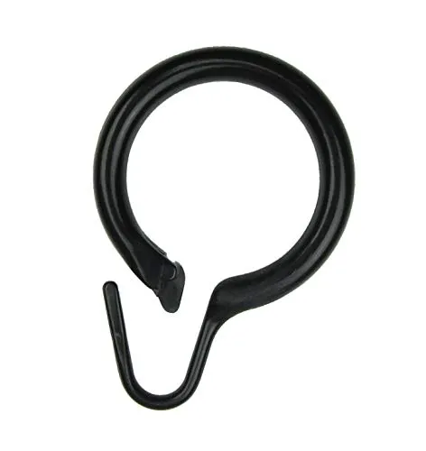 Duschvorhangring, Duschmantelring, 12 Stück, schwarz