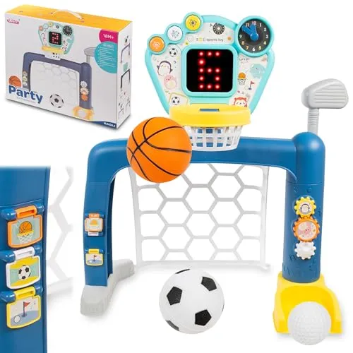 COIL Kinder-Fußballtor - Interaktives 3in1 Sportspielzeug für Kinder ab 18 Monaten, fördert Kreativität und motorische Fähigkeiten mit LED und Musik