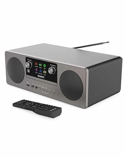 MAJORITY Humboldt Internetradio - DAB+ Stereoanlage mit CD Player - Kompakte Stereoanlage mit DAB+, Bluetooth und Spotify Connect für grenzenlosen Musikgenuss. Inklusive Fernbedienung und 100 Watt Leistung für kraftvollen Klang.
