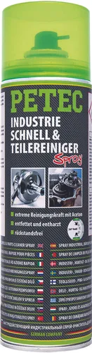 Petec Universalreiniger 71750 - Effektiver INDUSTRIE-, SCHNELL- & TEILEREINIGER - Autopflege & Motorradpflege, leistungsstarker Reiniger für schnelle und gründliche Reinigung von Fahrzeugteilen und Industrieanwendungen.