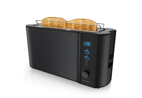 Arendo Toaster Edelstahl Langschlitz mit Display
