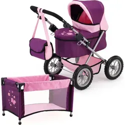 Puppenwagen Trendy Set von Bayer Design für Puppen bis 46cm - Puppenwagen Set mit Reisebett und Tasche, ideal für kleine Puppeneltern. Leicht und handlich, perfekt für unterwegs!