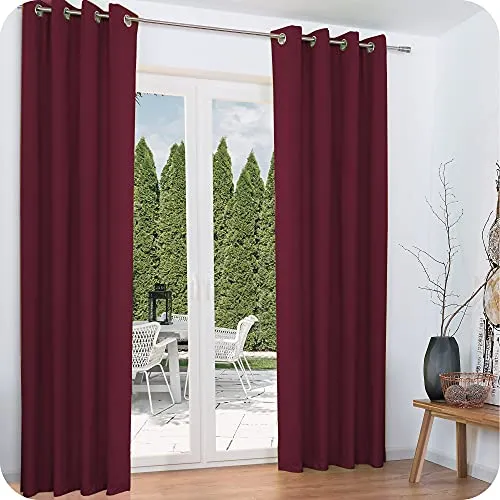 Beautissu Amelie Luna Vorhangset, 2er Thermo Ösenschal 140x245cm - Fertiggardinen aus schwerem Stoff mit 90% Lichtundurchlässigkeit, bieten Wärme- & Kälteschutz und sind ideal für Energieeffizienz in jedem Raum.